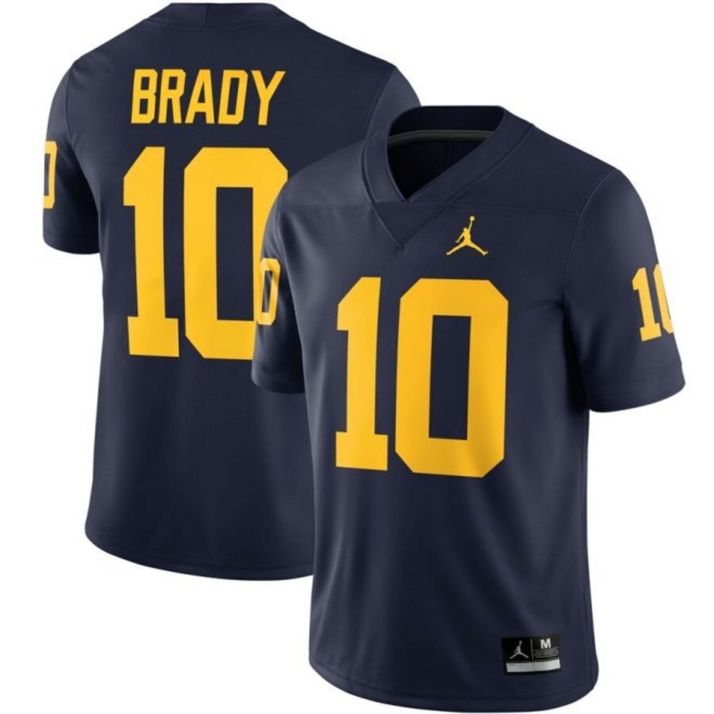 Tom Brady Michigan Wolverines Game College Football Jersey – Navy-Large